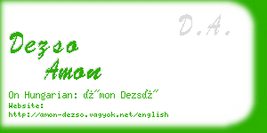 dezso amon business card